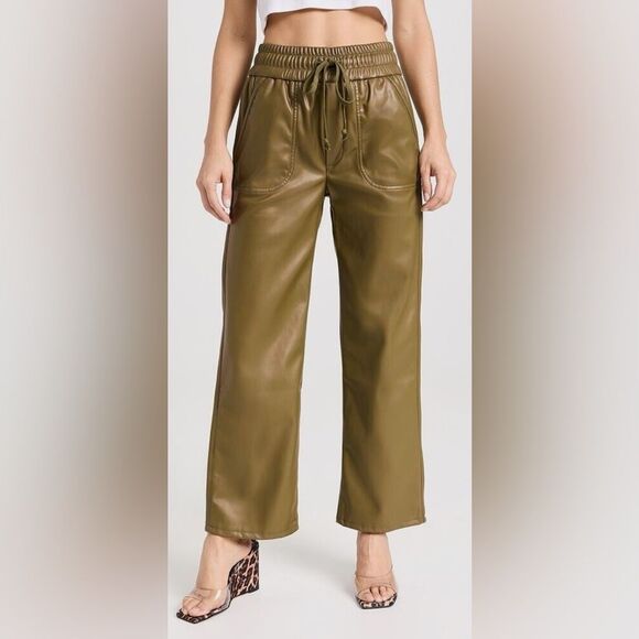 Mother The Rambler Lounger Ankle Straight Leg Pants Highwaist Fig Fir Green M - Picture 3 of 8